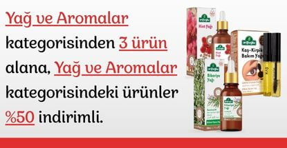  Yağ ve Aromalar kategorisinden 3 ürün alana, Yağ ve Aromalar kategorisindeki ürünler %50 indirimli. 