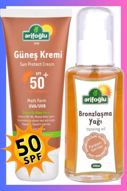 Arifoğlu Güneş Kremi 50spf + Bronzlaşma Yağı 100ml - Arifoğlu