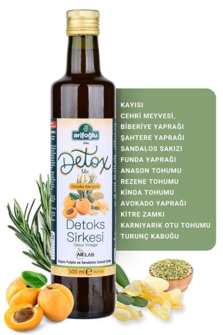 Detoks Sirkesi Kayısı Pulplu ve Sandaloz Sakızlı Sirke 500ml İÇİLEBİLİR. Detox Vinegar - 2