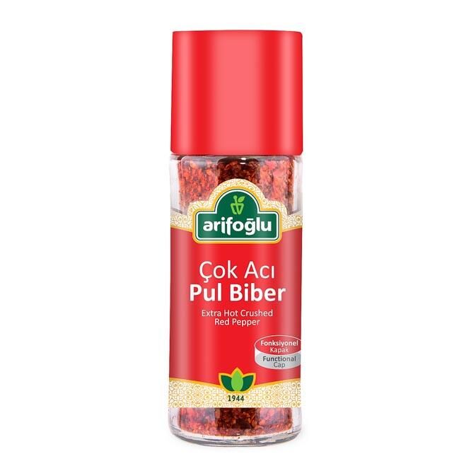 Extra Hot Crushed Red Pepper 50g (Glass Bottle) - Arifoğlu