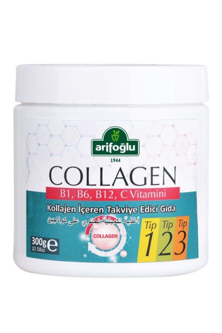Kolajen içeren Takviye Edici Gıda 300 gr Collagen Tip 1 Tip 2 Tip 3 - Arifoğlu