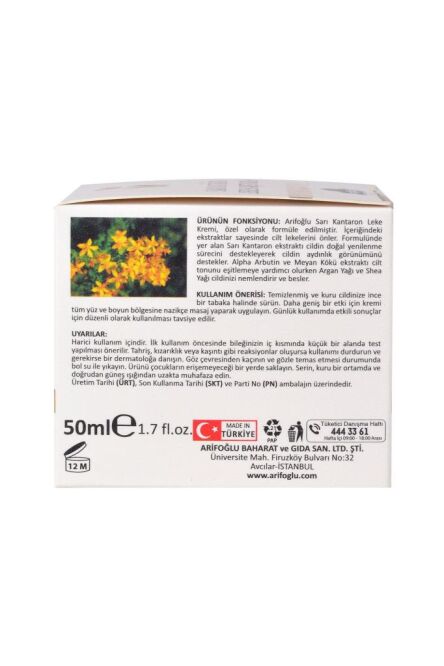 Sarı Kantaron Leke Karşıtı Krem - 50ml - St. John's Wort Anti-Blemish Cream - 6