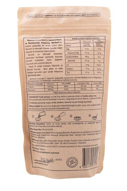 Vitaminli Ve Mineralli Kumkuat Ekstraktı Içeren Fonksiyonel Granola 200g